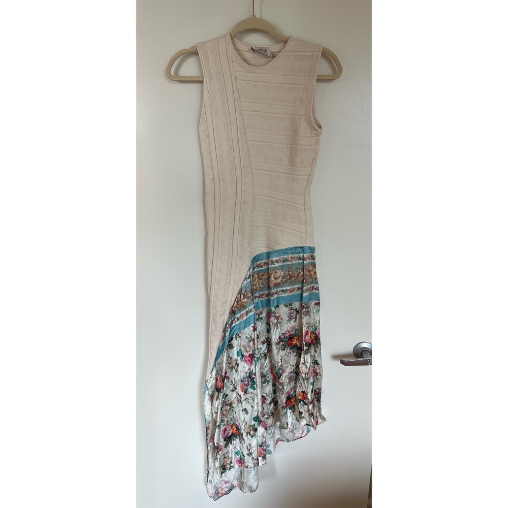 Amur, never worn asymmetrical mixed material dress